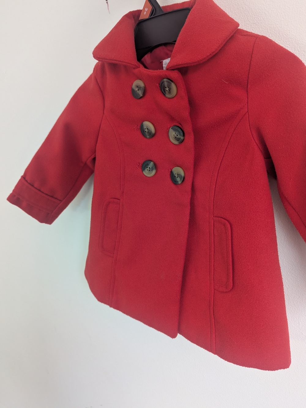 Old Navy 2T Red Peacoat Double Breasted Button Toddler Girl